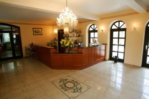 卡齐米日-多尔尼温诺斯酒店的大房间,大堂设有花台