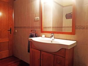 埃斯特里-德阿内乌Apartamento dúplex Esterri d'Aneu的一间带水槽和镜子的浴室