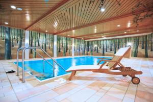 布劳恩拉格Hapimag Ferienwohnungen Braunlage的一个带躺椅的游泳池