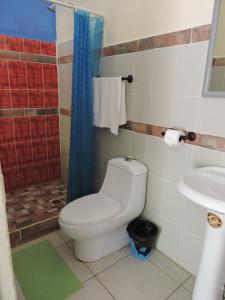 兰金El Portal De Champey的一间带卫生间和水槽的浴室