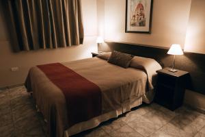 圣拉斐尔维查特拉公寓酒店的酒店客房设有一张大床和两盏灯
