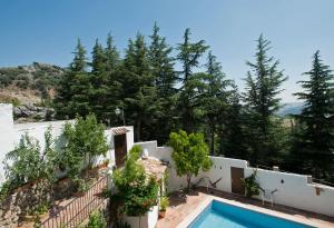 格拉茨莱马La Mejorana的一座带游泳池和树木的别墅