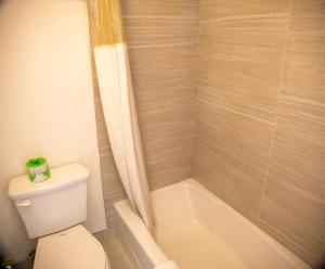 凤凰城Travel Inn的一间带卫生间和浴缸的浴室