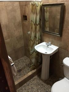 巴里奥斯港Hotel El Reformador的一间带水槽和淋浴的浴室