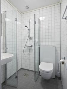 弗洛姆海姆里公寓的带淋浴、卫生间和盥洗盆的浴室