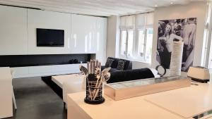 日内瓦喷泉公寓的客厅配有沙发和桌子