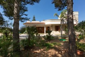 切萨雷奥港Villa Fortunato by BarbarHouse的前面有棕榈树的房子