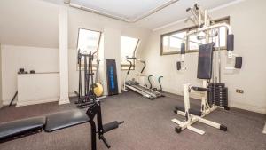 圣地亚哥Vitacura Grove的一间健身房,里面配有跑步机和机器