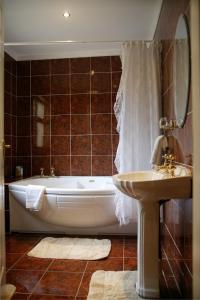 Ballymacarbry哈诺拉小屋旅馆及餐厅的带浴缸和盥洗盆的浴室