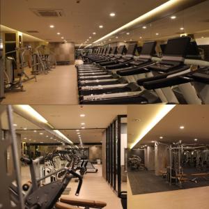 Hotel Dongbang的健身中心和/或健身设施