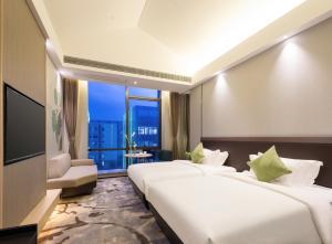 广州宝德国际酒店的景观客房 - 带两张床