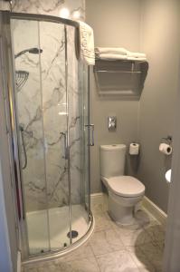 索尔兹伯里维多利亚旅舍的带淋浴和卫生间的浴室