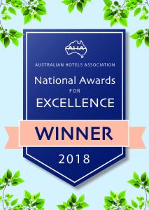 阿德莱德拉格斯码头酒店的澳洲酒店协会全国优秀奖的标志