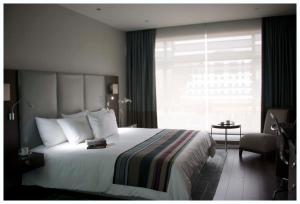 拉巴斯格兰德之家酒店的一间设有大床和窗户的酒店客房