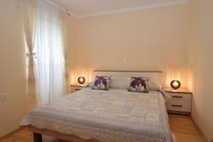 VranaApartment Hrasta的一间卧室设有一张大床和一个窗户。