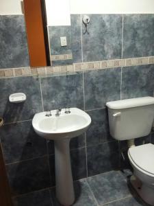 普尔马马尔卡Hospedaje Doña Velia的一间带水槽和卫生间的浴室
