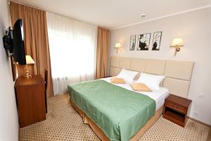 喀山格瓦德尔斯卡亚酒店的配有一张床和一台平面电视的酒店客房
