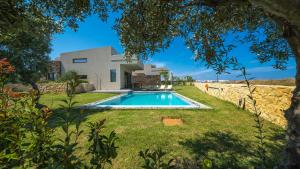 埃亚玛琳娜奈奇多Iskios Villas的庭院中带游泳池的房子