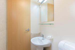 下麦克加诺The Camp by Maggiore Suites的白色的浴室设有水槽和镜子