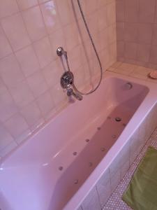 皮茨河谷圣莱昂哈德Haus Pechtl的浴室设有白色浴缸。