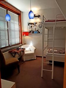 鲁多尔施塔特Casa Conne的一间卧室设有两张双层床和梯子