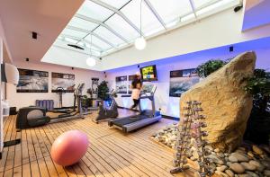 多洛米蒂阿尔比恩山温泉度假酒店的健身中心和/或健身设施