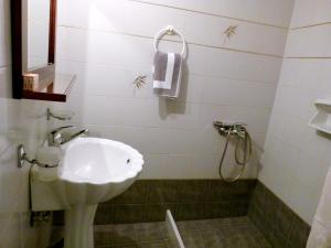 干尼亚麦当娜一室公寓酒店的一间带水槽和淋浴的浴室
