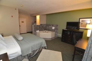 德梅因得梅因机场阿美瑞辛套房酒店酒店 的酒店客房配有一张床和浴缸。