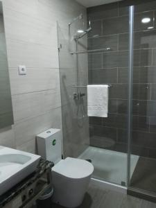巴勒尔Baleal 4 Surf II的带淋浴、卫生间和盥洗盆的浴室
