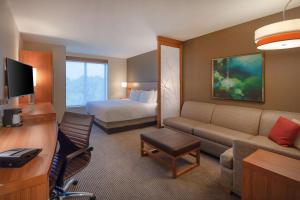 达拉姆达拉姆南端凯悦嘉轩酒店的酒店客房设有一张沙发和一张床