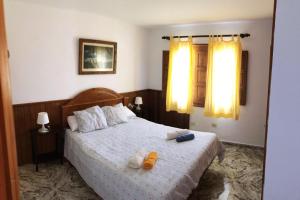 阿索马达Casa Andres的一间卧室配有带毛巾的床