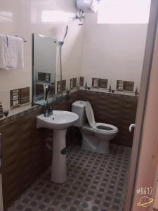 河静Thanh Binh Hotel的一间带卫生间和水槽的浴室
