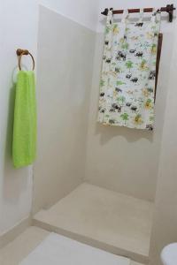 瓦塔穆Simba House的浴室的墙上挂着一条毛巾