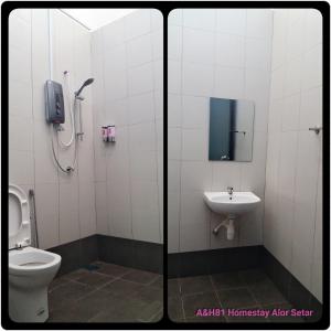 阿罗士打亚罗士打A&H81别墅的一间带卫生间和水槽的浴室