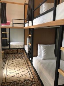马拉喀什BED SQUARE Hostel的宿舍间设有两张双层床。