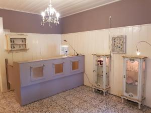 贝灵沃尔德B&B Villa de Thee Tuin的客房设有2台冰箱和1个吊灯。