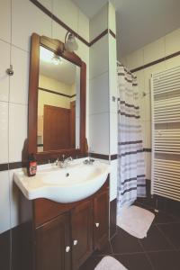 瓦拉日丁Studio apartman Vuković的一间带水槽和镜子的浴室