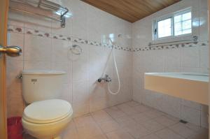 小琉球岛薇多莉亚乡村花园民宿的浴室配有卫生间、浴缸和水槽。
