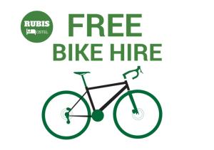 顺化鲁比斯旅舍的自行车,带字句,免费租用自行车