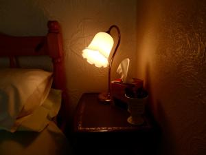 多佛尔St Martins Guest House的床头桌子上的一盏灯