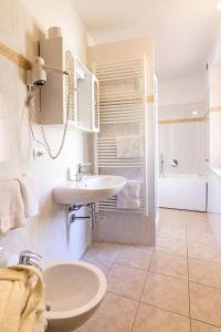 博斯科基耶萨诺瓦Hotel Frizzolan的浴室配有盥洗盆、卫生间和浴缸。