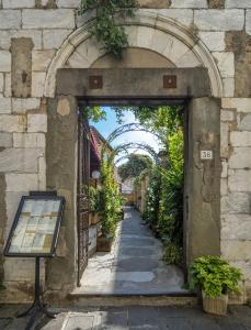 比萨阿马尔菲酒店的植物拱门的入口