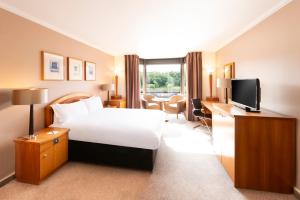 泰恩河畔纽卡斯尔国敦纽卡尔斯酒店的酒店客房,配有床和电视