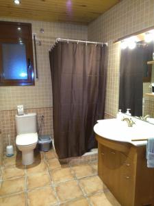 代尔特布雷Casa Rue的浴室配有卫生间、淋浴和盥洗盆。
