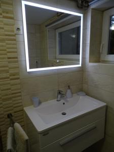 马里博尔Sobe-Apartma的一间带水槽和镜子的浴室