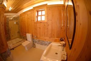 阿马西亚Melekli Konak的一间带水槽和卫生间的浴室以及窗户。