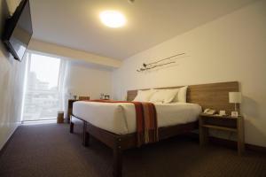 米拉弗洛雷斯拉尔科大地生活酒店客房内的一张或多张床位