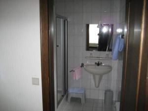 马尔梅迪圣休伯特酒店的一间带水槽和镜子的浴室