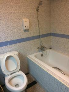 南邦宾大酒店的一间带卫生间和浴缸的浴室