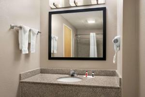默夫里斯伯勒默夫里斯伯勒戴斯套房汽车旅馆的一间带水槽和镜子的浴室